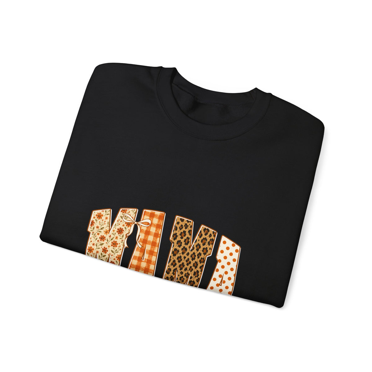 Crewneck Sweatshirt — Mama Leopard & Plaid Patchwork Design