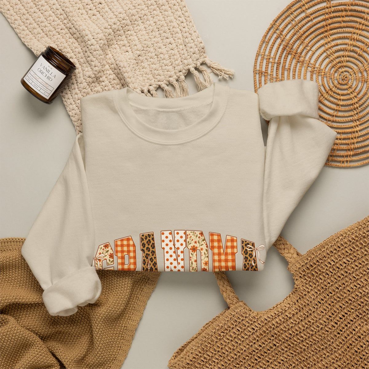 Grandma Plaid Fall Crewneck Sweatshirt