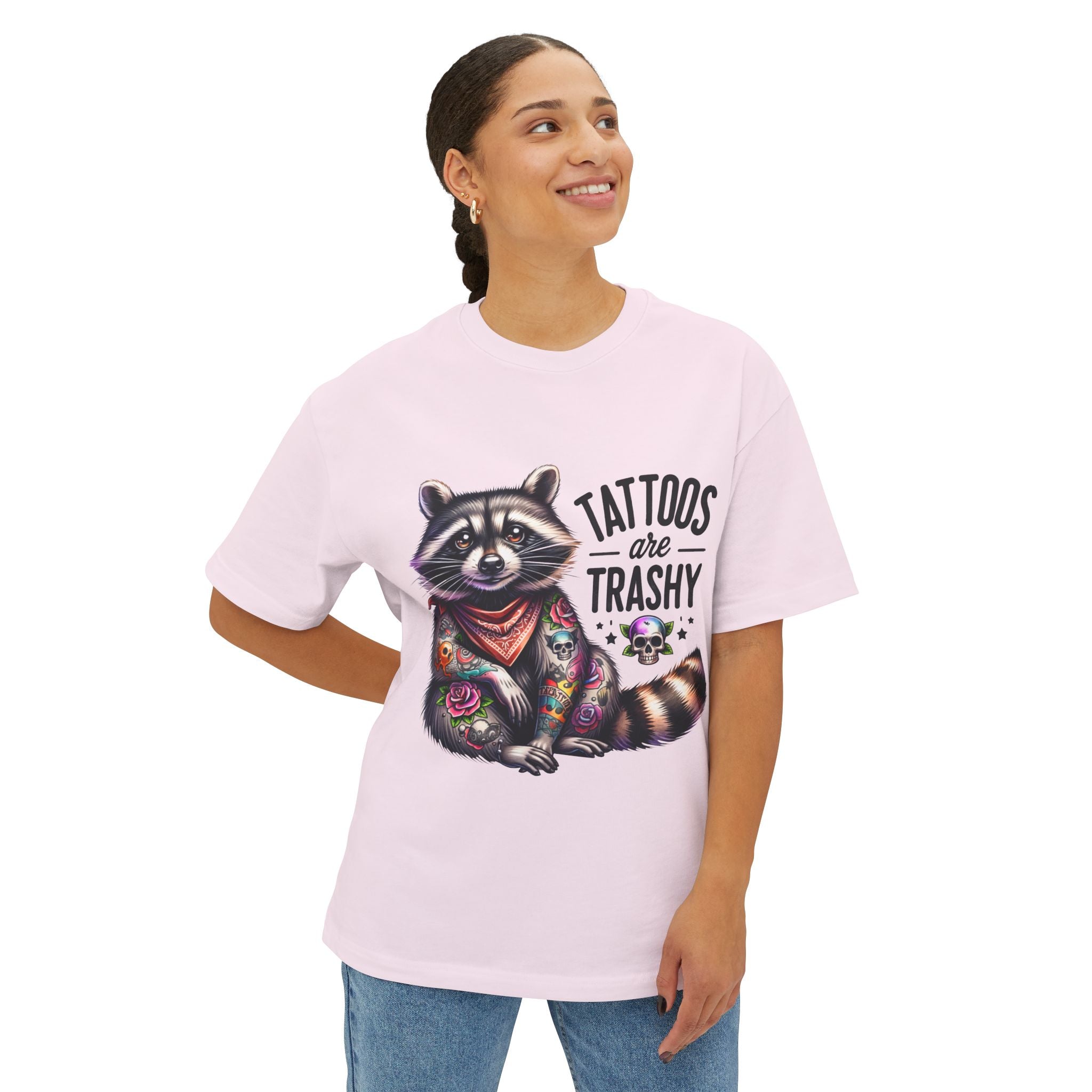 Raccoon 'Tattoos Are Trashy' Graphic Tee