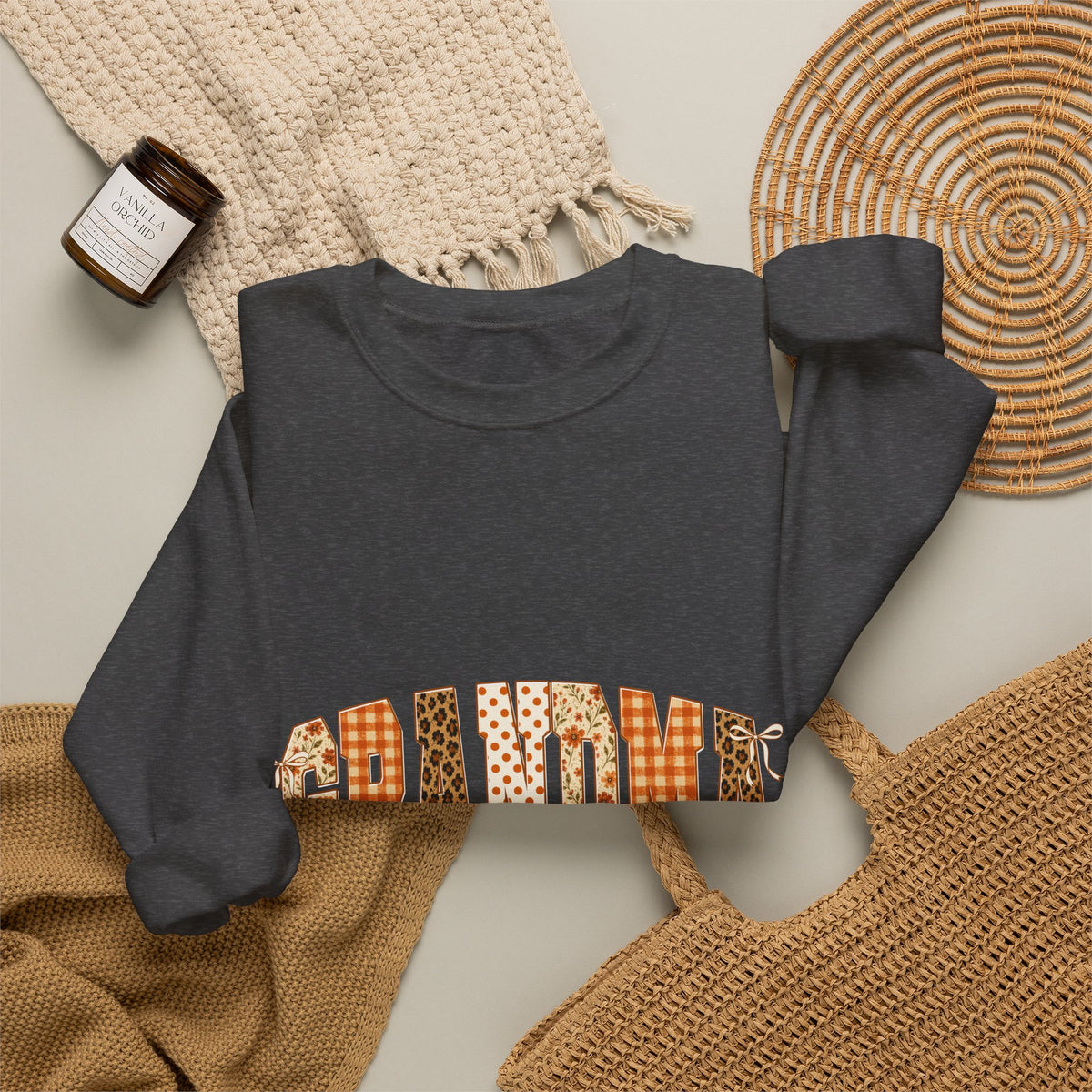 Grandma Plaid Fall Crewneck Sweatshirt