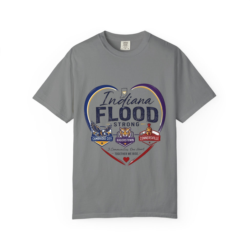 Indiana Flood Strong T-Shirt — Community Relief Heart Design